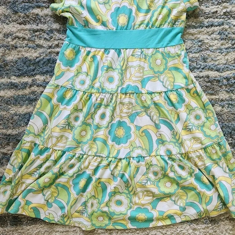 Justice Flower Power Girls Dress || s8 EUC